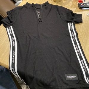 Justice sport girls top. Black with zipper. Size 12